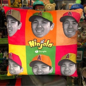 Shohei Ohtani Ninjala Gung-Ho Los Angeles Angels Throw Pillow - 16x16”